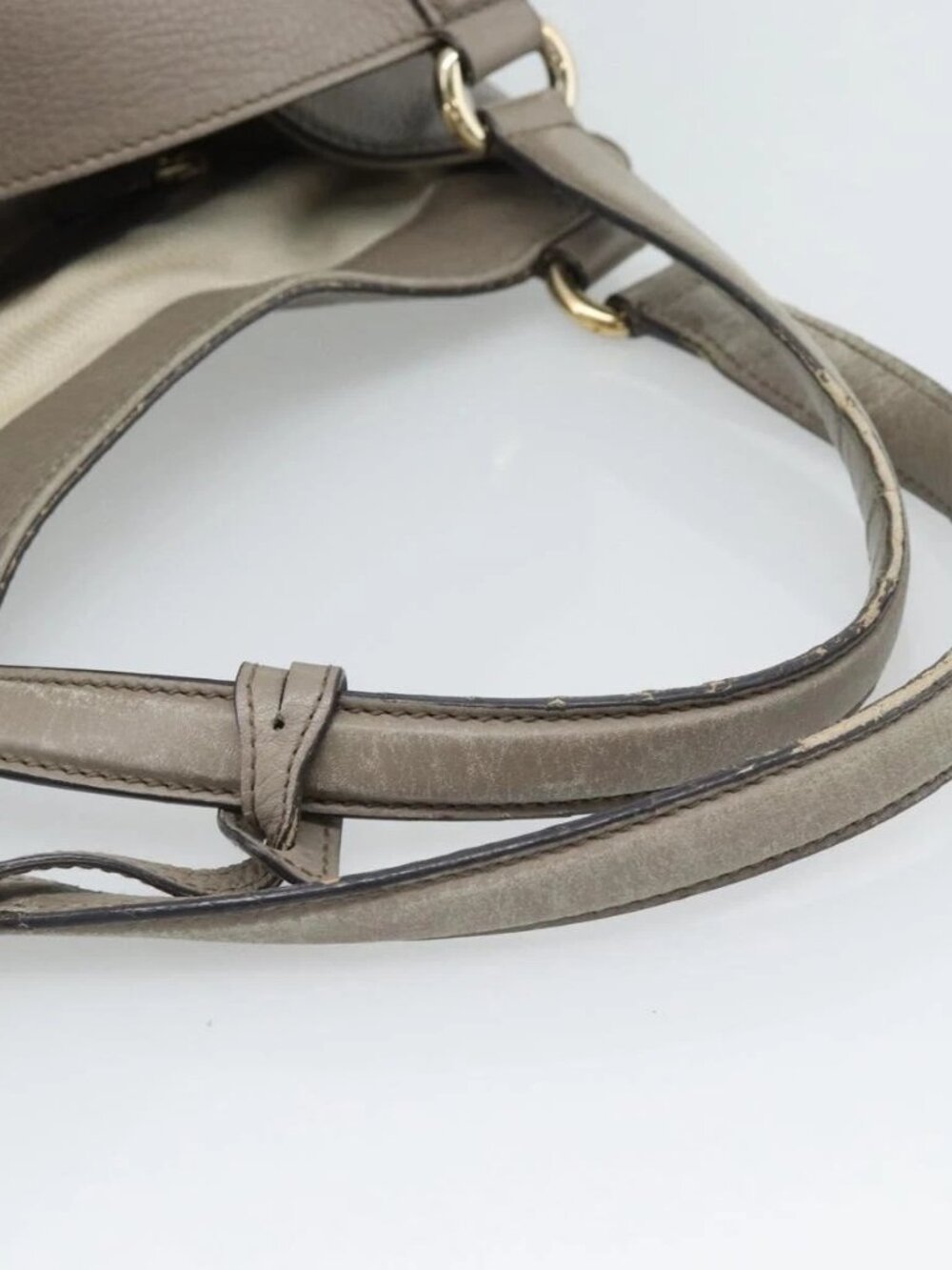 GUCCI Soho Hand Bag Leather Gray Gold 282309 Auth ep14702 - Picture 7 of 16